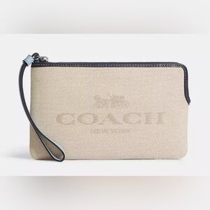 Coach Large Jacquard and smooth leather Wristlet-SOLD OUT ONLINE